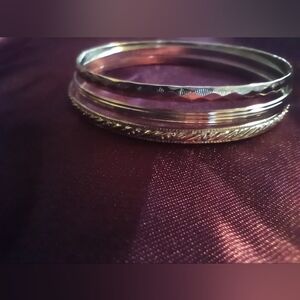 set of three vintage stackable bangle bracelets